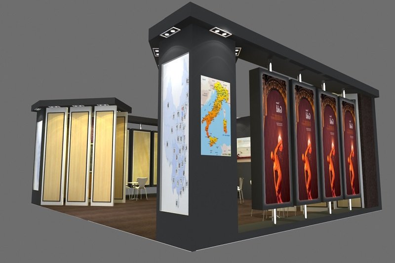 上海酒店用品展會搭建效果圖,意大利展位